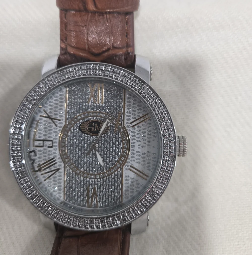 Super Techno Grand Master Pave Diamond Japan Movement Mens Watch